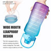 Picture of Venture Pal Large Half Gallon/64oz Motivational Water Bottle with Time Marker & Straw,Leakproof Tritan BPA Free Water Jug,Ensure You Drink Enough Water Daily for Fitness,Gym,Sports-Ombre Green Purple