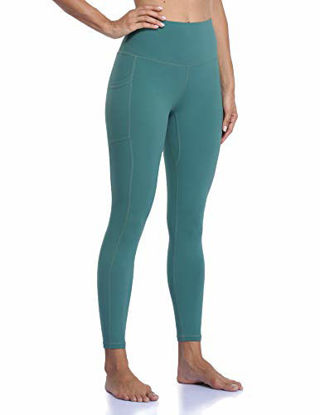 Picture of Colorfulkoala Women's High Waisted Yoga Pants 7/8 Length Leggings with Pockets (XL, Emerald Green)