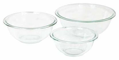Picture of Pyrex Glass Mixing Bowl Set (3-Piece Set, Nesting, Microwave and Dishwasher Safe)