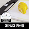 Picture of Gorilla Grip Original Oversized Cutting Board, 3 Piece, Perfect for the Dishwasher, Juice Grooves, Larger Thicker Boards, Easy Grip Handle, Non Porous, Extra Large, Kitchen, Set of 3, Black