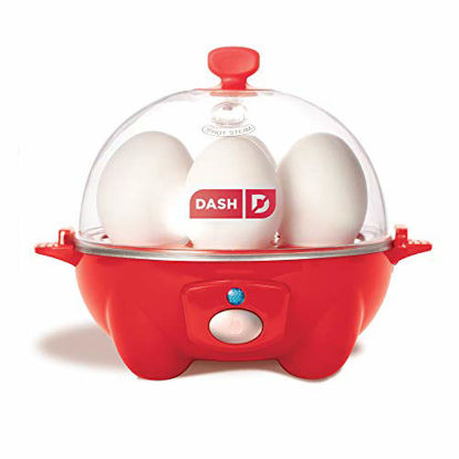 Picture of Dash Rapid Egg Cooker: 6 Egg Capacity Electric Egg Cooker for Hard Boiled Eggs, Poached Eggs, Scrambled Eggs, or Omelets with Auto Shut Off Feature - Red