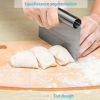 Picture of Pro Dough Pastry Scraper/Cutter/Chopper Stainless Steel Mirror Polished with Measuring Scale Multipurpose- Cake, Pizza Cutter - Pastry Bread Separator Scale Knife (1)