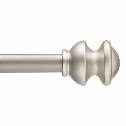 Picture of Kenney KN71717 Kendall Standard Decorative Window Curtain Rod, 48-86", Brushed Nickel