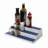 Picture of Copco 5224646 Non-Skid 3-Tier Spice Pantry Kitchen Cabinet Organizer, 15-Inch, White/Blue