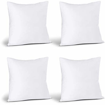 Picture of Utopia Bedding Throw Pillows Insert (Pack of 4, White) - 16 x 16 Inches Bed and Couch Pillows - Indoor Decorative Pillows