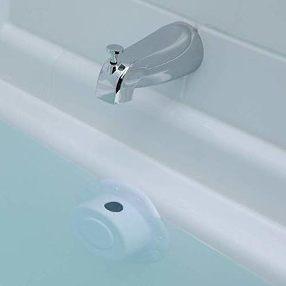 Picture of SlipX Solutions Bottomless Bath Overflow Drain Cover for Tubs, Adds Inches of Water to Your Bathtub for a Warmer, Deeper Bath (White, 4 inch Diameter)