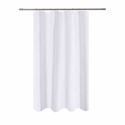Picture of N&Y HOME Fabric Shower Curtain Liner 48 x 72 inches Bath Stall Size, Hotel Quality, Washable, Water Repellent, White Spa Bathroom Curtains with Grommets, 48x72