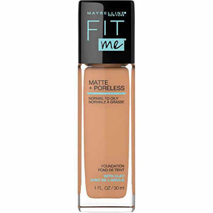 Picture of Maybelline Fit Me Matte + Poreless Liquid Foundation Makeup, Warm Honey, 1 fl. oz. Oil-Free Foundation