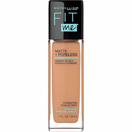 Picture of Maybelline Fit Me Matte + Poreless Liquid Foundation Makeup, Warm Honey, 1 fl. oz. Oil-Free Foundation