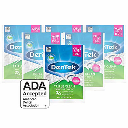 Picture of DenTek Triple Clean Floss Picks | 150 Count | 6 Pack (packaging may vary)