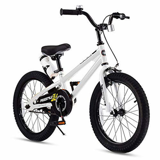 Picture of RoyalBaby Kids Bike Boys Girls Freestyle BMX Bicycle With Kickstand Gifts for Children Bikes 18 Inch White