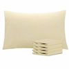 Picture of NTBAY Queen Pillowcases Set of 4, 100% Brushed Microfiber, Soft and Cozy, Wrinkle, Fade, Stain Resistant with Envelope Closure, 20"x 30", Khaki