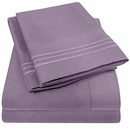 Picture of 1500 Supreme Collection Bed Sheet Set - Extra Soft, Elastic Corner Straps, Deep Pockets, Wrinkle & Fade Resistant Hypoallergenic Sheets Set, Luxury Hotel Bedding, Full, Plum