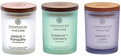 Picture of Chesapeake Bay Candle Peace + Tranquility, Balance + Harmony, Serenity + Calm Scented Candle Gift Set, Small Jar (3-Pack), Assorted