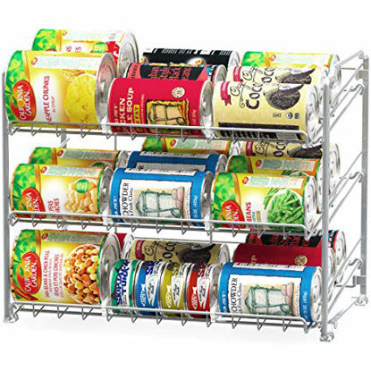 Picture of SimpleHouseware Stackable Can Rack Organizer, Silver