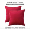 Picture of MIULEE Pack of 2 Velvet Pillow Covers Decorative Square Pillowcase Soft Solid Cushion Case for Decor Sofa Bedroom Car 12 x 12 Inch Red