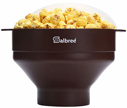 Picture of Original Salbree Microwave Popcorn Popper, Silicone Popcorn Maker, Collapsible Bowl - The Most Colors Available (Chocolate)