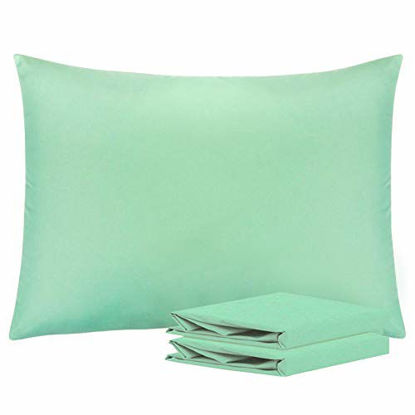 Picture of NTBAY Standard Pillowcases Set of 2, 100% Brushed Microfiber, Soft and Cozy, Wrinkle, Fade, Stain Resistant with Envelope Closure, 20 x 26 Inches, Sea Green