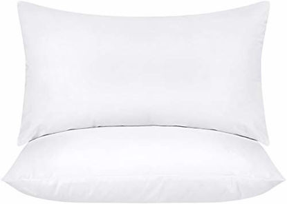 Picture of Utopia Bedding Throw Pillows Insert (Pack of 2, White) - 12 x 20 Inches Bed and Couch Pillows - Indoor Decorative Pillows
