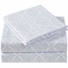 Picture of Mellanni Bed Sheet Set - Brushed Microfiber 1800 Bedding - Wrinkle, Fade, Stain Resistant - 3 Piece (Twin XL, Laced Sky Blue)