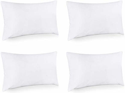 Picture of Utopia Bedding Throw Pillows Insert (Pack of 4, White) - 12 x 20 Inches Bed and Couch Pillows - Indoor Decorative Pillows