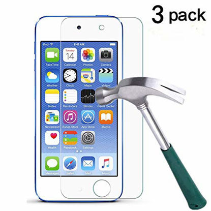 Picture of New iPod Touch (6th Gen, 2015 Released),TANTEK [Bubble-Free][HD-Clear][Anti-Scratch][Anti-Glare][Anti-Fingerprint] Tempered Glass Screen Protector for iPod Touch 6G & 5G,-[3Pack]