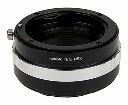 Picture of Fotodiox Lens Mount Adapter - Nikon Nikkor F Mount G-Type D/SLR Lens to Sony Alpha E-Mount Mirrorless Camera Body