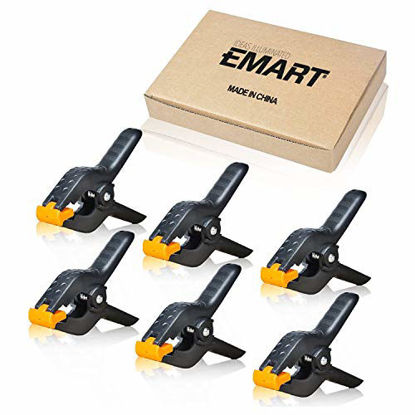 Picture of Emart Heavy Duty Muslin Spring Clamps, 4.5 inch Photo Booth Backdrop Clips for Photography Studio - 6 Pack