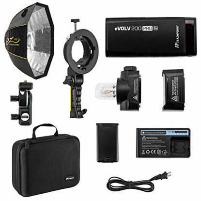 Picture of Flashpoint eVOLV 200 Pro TTL Pocket Flash Kit - AD200 Pro, Glow EZ Lock Quick Octa Large Softbox with Bowens Mount (36in), Handheld Grip S-Type Bracket Bowens Mount Holder for Speedlite Flash Softbox