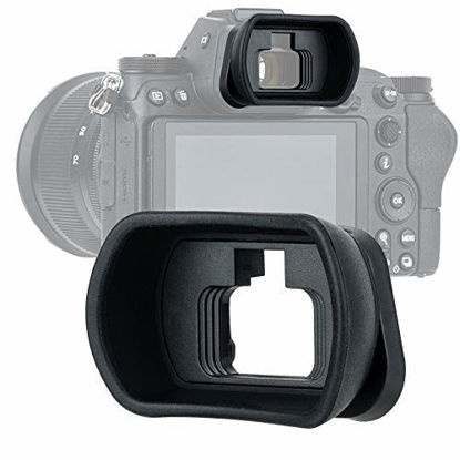 Picture of JJC KIWIFOTOS Ergonomic Long Camera Eyecup for Nikon Z5 Z6 Z7 Z6II Z7II, Nikon Z5 Z6 Z7 Eye Cup Eye Piece, Z6 Z7 II viewfinder As Nikon DK-29 Eyecup, Soft Silicone, 503321mm
