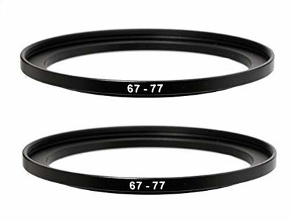 Picture of (2 Packs) 67-77MM Step-Up Ring Adapter, 67mm to 77mm Step Up Filter Ring, 67mm Male 77mm Female Stepping Up Ring for DSLR Camera Lens and ND UV CPL Infrared Filters