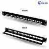Picture of Keystone Patch Panel 24 Port 1U Rank Mount UTP Unloaded Patch Panel Blank for Ethernet Cables - Multimedia Patch Panel, New York Cables, Black (24 Port)