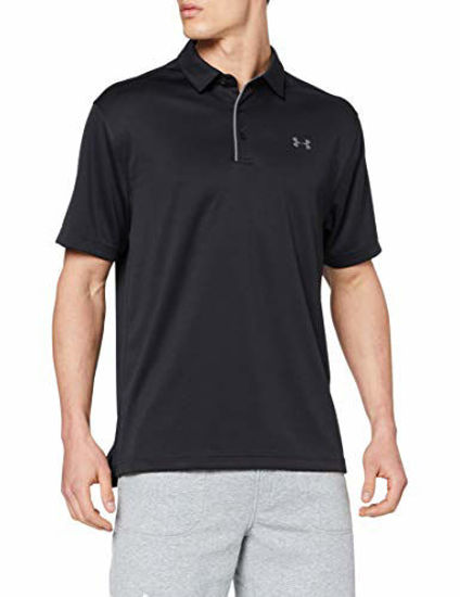 Picture of Under Armour Men's Tech Golf Polo , Black (001)/Graphite , 3X-Large Tall