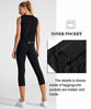 Picture of Dragon Fit High Waist Yoga Leggings with 3 Pockets,Tummy Control Workout Running 4 Way Stretch Yoga Pants (Medium, Capri-Black)