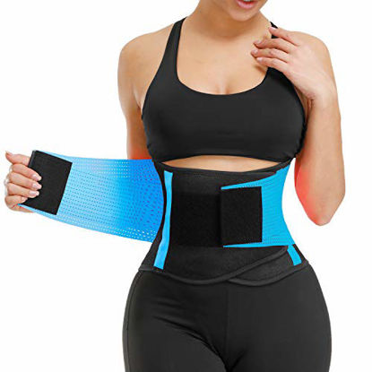 Picture of VENUZOR Waist Trainer Belt for Women - Waist Cincher Trimmer - Slimming Body Shaper Belt - Sport Girdle Belt (UP Graded) (Z1-Sky Blue, M)