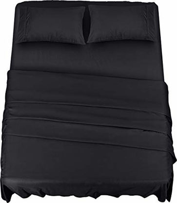 Picture of Utopia Bedding Bed Sheet Set - 4 Piece King Bedding - Soft Brushed Microfiber Fabric - Shrinkage & Fade Resistant - Easy Care (King, Black)