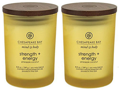 Picture of Chesapeake Bay Candle Scented Candles, Strength + Energy (Pineapple Coconut), Medium (2-Pack)