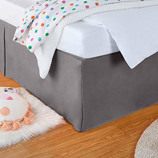 GetUSCart AmazonBasics Kids Pleated Bed Skirt Twin, Stone Grey