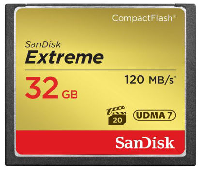 Picture of SanDisk Extreme 32GB Compact Flash Memory Card UDMA 7 Speed Up To 120MB/s- SDCFXS-032G-X46