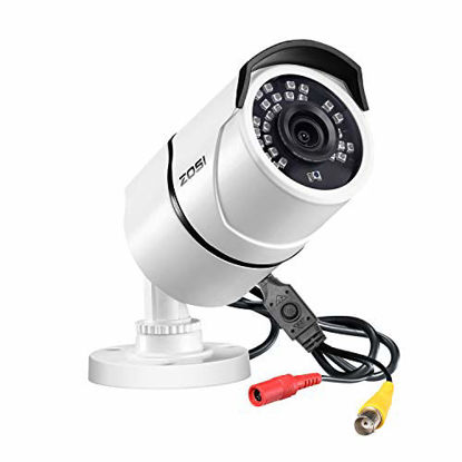 Picture of ZOSI 2.0MP HD 1080p 1920TVL Security Camera Outdoor Indoor (Hybrid 4-in-1 HD-CVI/TVI/AHD/960H Analog CVBS),36PCS LEDs,120ft IR Night Vision,105° View Angle Weatherproof Surveillance CCTV Bullet Camera
