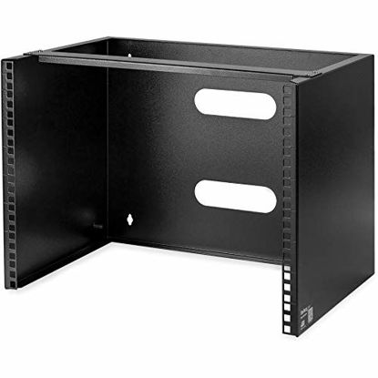 Picture of StarTech.com 8U Wall Mount Patch Panel Bracket - 12-Inch Deep - 19" Patch Panel Rack for Shallow Network Equipment- 80lbs Capacity (WALLMOUNT8)