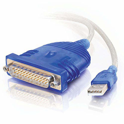 Picture of C2G 25 Pin to USB Adapter - Connect DB25 Serial & USB 1.1, 2.0 & 3.0 Devices - Perfect for Printers, Cameras, & Other 25 Pin Serial Devices