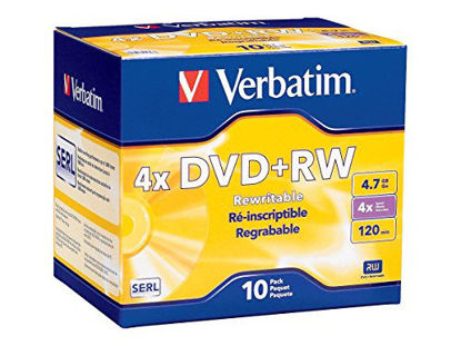 Picture of Verbatim DVD+RW 4.7GB 4X with Branded Surface - 10pk Jewel Case - 94839
