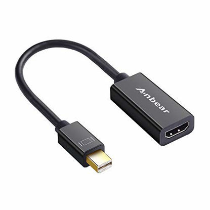Picture of Mini DisplayPort to HDMI,Anbear Gold Plated Mini Display Port(ThunderboltTM Port Compatible) to HDMI HDTV Male to Female Adapter for Mac Book, iMac, and More, DP V1.2 Support