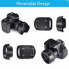 Picture of Veatree 58mm Lens Hood Set, Collapsible Rubber Lens Hood with Filter Thread + Reversible Tulip Flower Lens Hood + Center Pinch Lens Cap + Microfiber Lens Cleaning Cloth