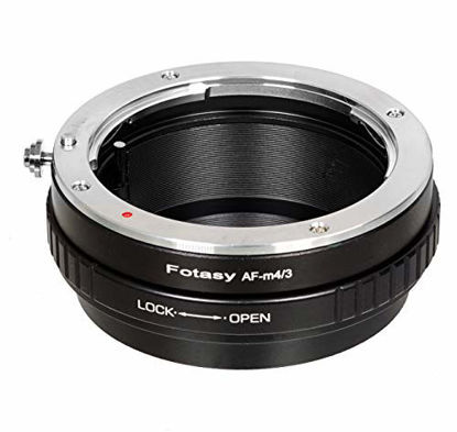 Picture of Fotasy Manual Sony A Mount Lens to M43 Adapter, A Mount MFT Converter, fits Olympus E-PL8 E-PL9 E-M1 E-M5 E-M10 I II III E-PM2 E-PM1 Pen-F E-M1X/ Panasonic G7 G9 GF8 GH5 GX7 GX8 GX9 GX85 GX80 G90 G91