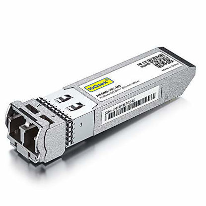 Picture of 10GBase-SR SFP+ Transceiver, 10G 850nm MMF, up to 300 Meters, Compatible with Cisco SFP-10G-SR, Meraki MA-SFP-10GB-SR, Ubiquiti UF-MM-10G, Mikrotik, Netgear, D-Link, Supermicro, TP-Link and More.