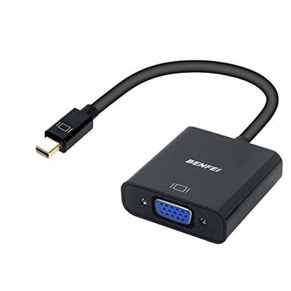 Picture of Mini DisplayPort to VGA, Benfei Mini DP Display Port to VGA (Thunderbolt Compatible) Male to Female Adapter Compatible for ThinkPad SurfacePro PC