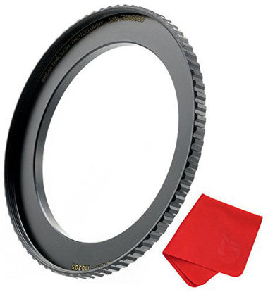 Picture of Breakthrough Photography 49mm to 52mm Step-Up Lens Adapter Ring for Filters, Made of CNC Machined Brass with Matte Black Electroplated Finish