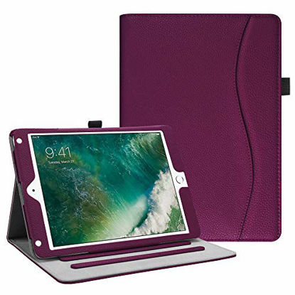 Picture of Fintie Case for iPad 9.7 2018 2017 / iPad Air 2 / iPad Air 1 - [Corner Protection] Multi-Angle Viewing Folio Cover w/Pocket, Auto Wake/Sleep for iPad 6th / 5th Generation, Purple